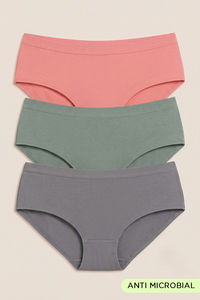 Zivame Full Coverage Medium Rise Hipster Panty (Pack of 3) - Multicolor — thumbnail 1